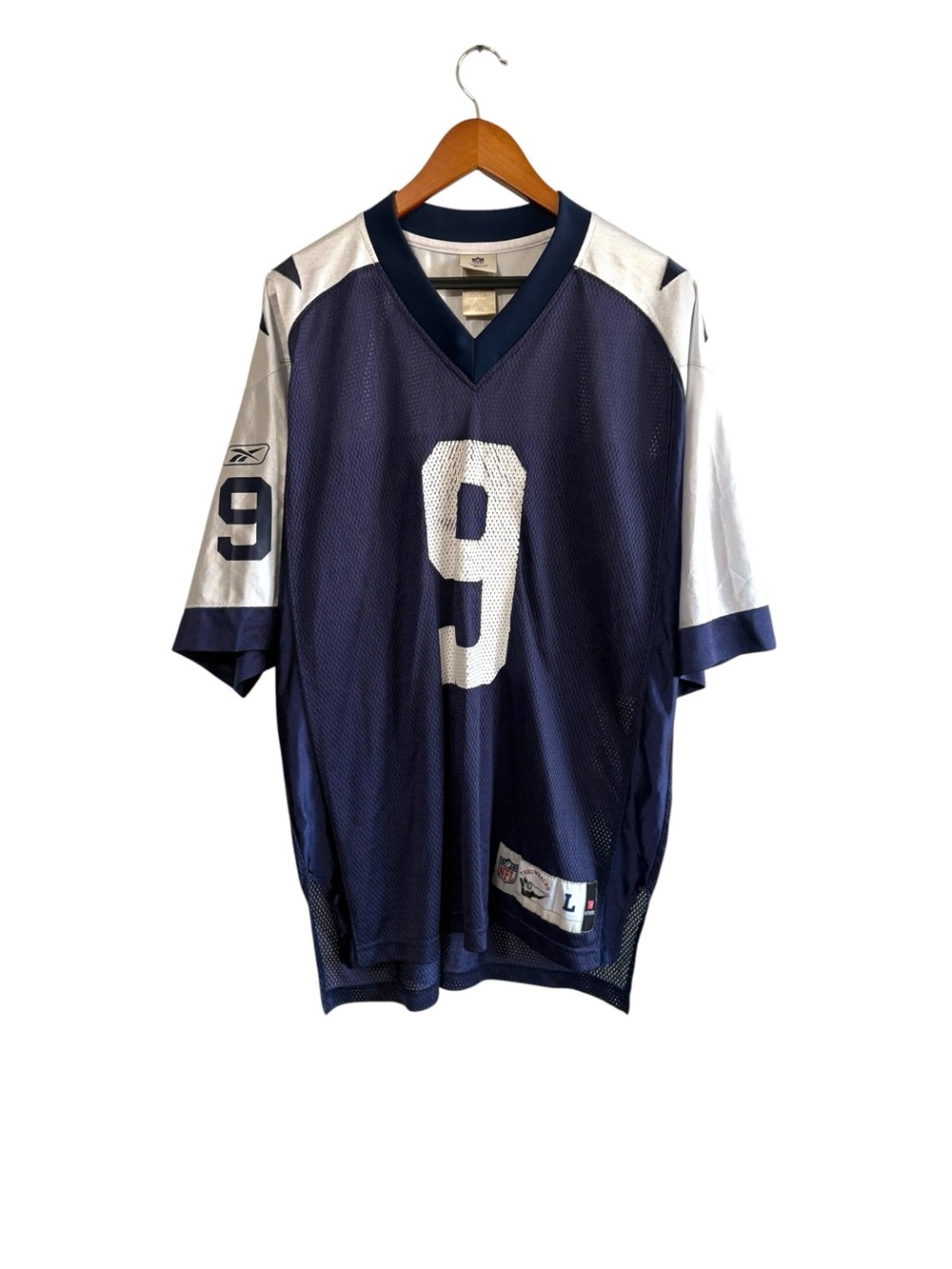 Vintage Collection NFL Reebok Size Large Tony Romo Jersey Navy Blue White Sporty